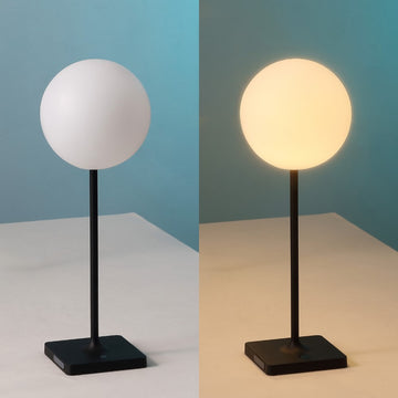 Allie 17.5" Modern Minimalist Indoor/Outdoor Metal Globe Rechargeable/Cordless Dimmable Integrated LED Table Lamp with Touch Sensor